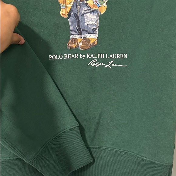 Polo by Ralph Lauren Green Crewneck Sweater with Bear Design - Picture 5 of 5